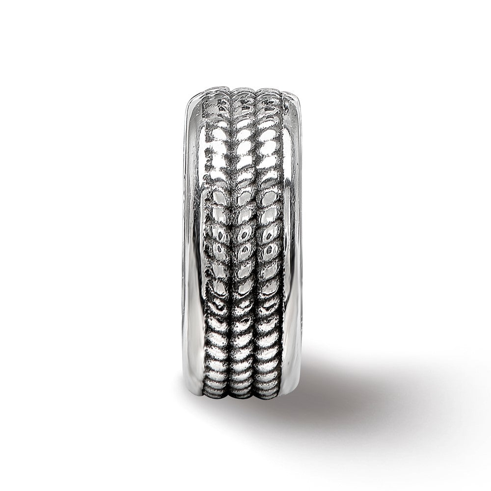 Sterling Silver Reflections Antiqued Textured Gripper Bead