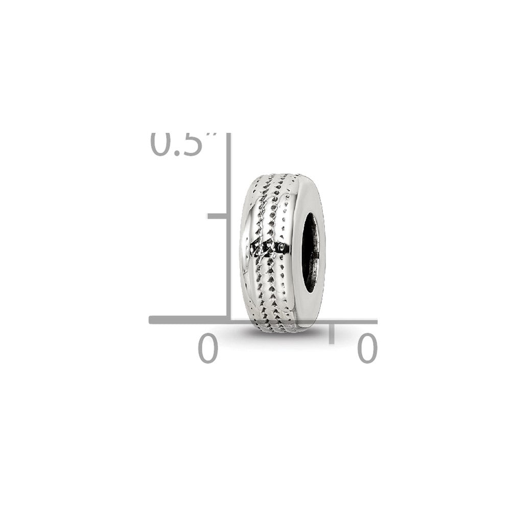 Sterling Silver Reflections Antiqued Textured Gripper Bead