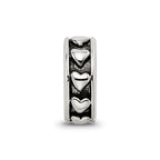 Sterling Silver Reflections Antiqued Hearts Gripper Bead