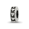 Sterling Silver Reflections Antiqued Hearts Gripper Bead