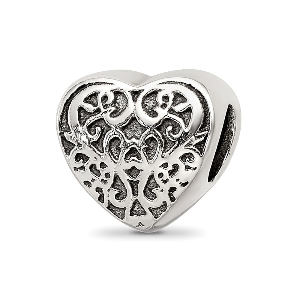 Sterling Silver Reflections Filigree Heart Bead