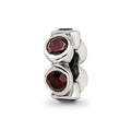 Sterling Silver Reflections Red CZ Bead