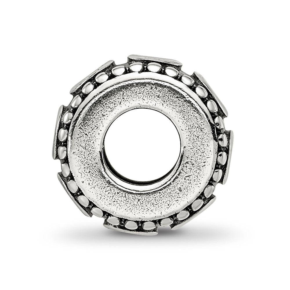 Sterling Silver Reflections CZ Antiqued Bali Bead