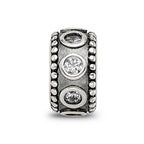 Sterling Silver Reflections CZ Antiqued Bali Bead