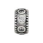 Sterling Silver Reflections CZ Antiqued Bali Bead