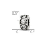 Sterling Silver Reflections CZ Antiqued Bali Bead
