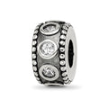 Sterling Silver Reflections CZ Antiqued Bali Bead