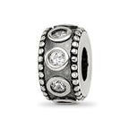 Sterling Silver Reflections CZ Antiqued Bali Bead