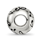 Sterling Silver Reflections Rhodium-plated Enameled Musical Notes Bead