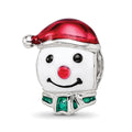 Sterling Silver Reflections Rh-plated Enameled Snowman Head Bead