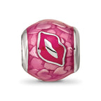 Sterling Silver Reflections Pink Enameled Smooches Lips Bead