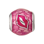 Sterling Silver Reflections Pink Enameled Smooches Lips Bead