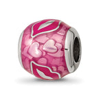Sterling Silver Reflections Pink Enameled Smooches Lips Bead