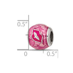 Sterling Silver Reflections Pink Enameled Smooches Lips Bead