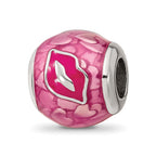 Sterling Silver Reflections Pink Enameled Smooches Lips Bead