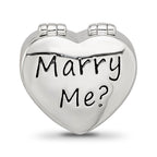Sterling Silver Reflections Enamel Crystal Marry Me Heart Bead