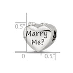 Sterling Silver Reflections Enamel Crystal Marry Me Heart Bead
