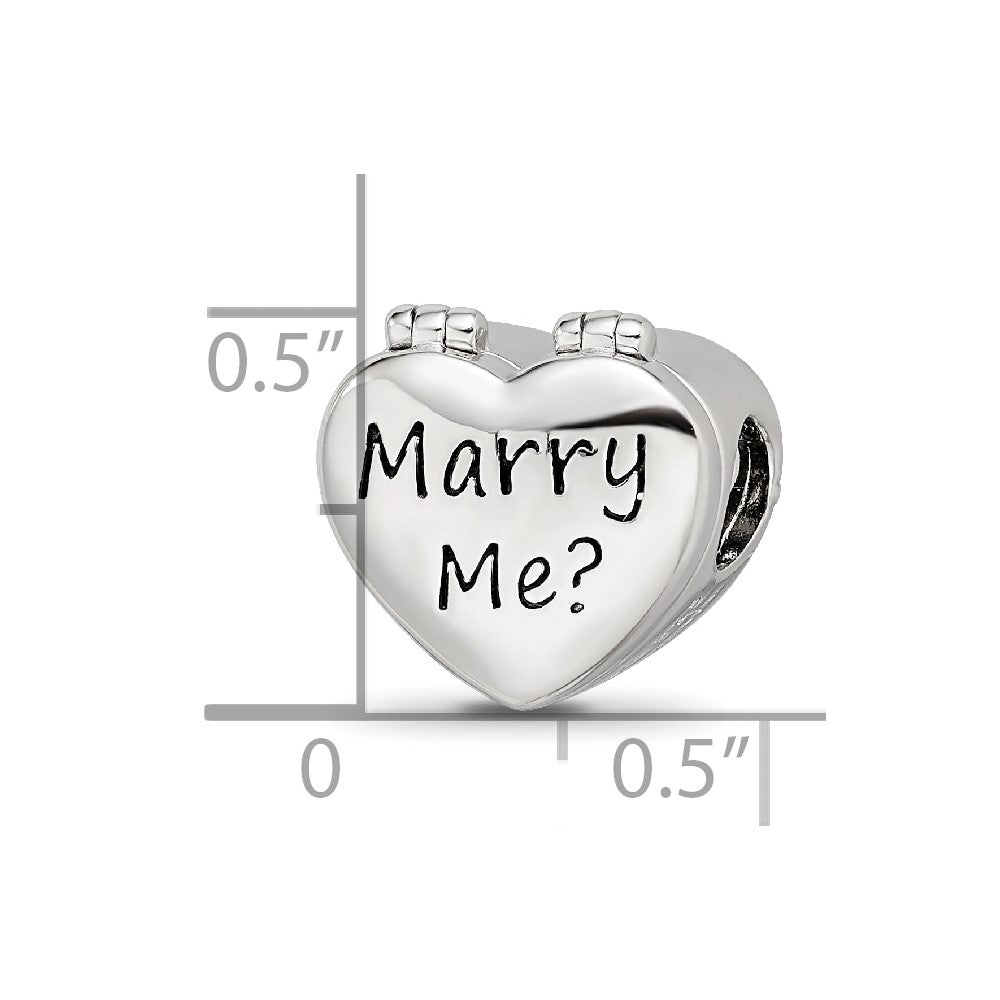 Sterling Silver Reflections Enamel Crystal Marry Me Heart Bead