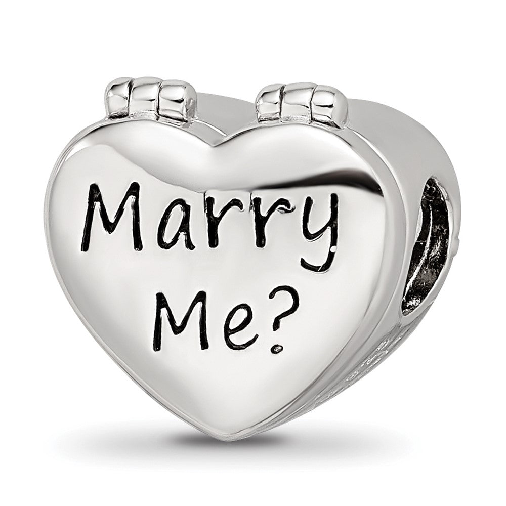 Sterling Silver Reflections Enamel Crystal Marry Me Heart Bead