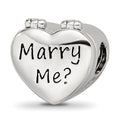 Sterling Silver Reflections Enamel Crystal Marry Me Heart Bead