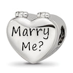 Sterling Silver Reflections Enamel Crystal Marry Me Heart Bead