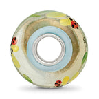 Ster.Silver Reflections Hand Painted Lady Bug Love Fenton Glass Bead