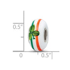 Ster.Silver Reflections Hand Painted The Irish Fenton Glass Bead