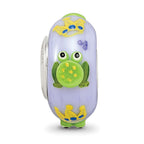 Ster.Silver Reflections Hand Painted Froggie Kisses Fenton Glass Bead