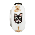 Ster.Silver Reflections Hand Painted Hey Diddle Diddle Fenton Glass Bead