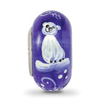 Ster.Silver Reflections Hand Painted Little Nora Fenton Glass Bead