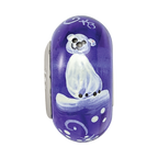 Ster.Silver Reflections Hand Painted Little Nora Fenton Glass Bead