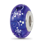 Ster.Silver Reflections Hand Painted Little Nora Fenton Glass Bead