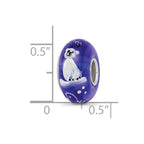 Ster.Silver Reflections Hand Painted Little Nora Fenton Glass Bead
