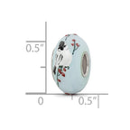 Ster.Silver Reflections Hand Painted Fluffy Tufty Fenton Glass Bead
