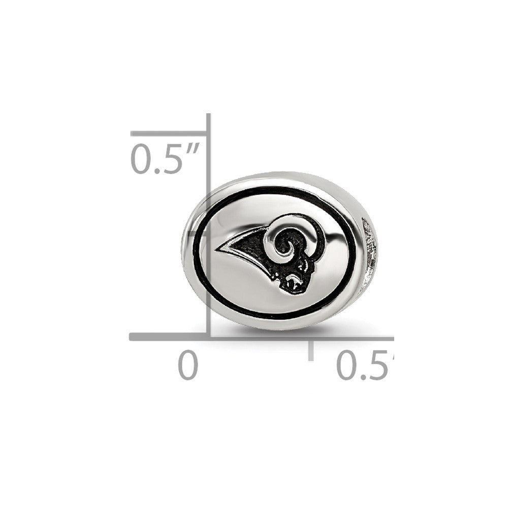 Sterling Silver Antiqued Los Angeles Rams NFL Bead