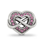 Sterling Silver Reflections Crystal Infinity Symbol in Heart Bead