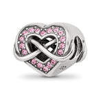 Sterling Silver Reflections Crystal Infinity Symbol in Heart Bead