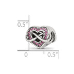 Sterling Silver Reflections Crystal Infinity Symbol in Heart Bead