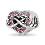 Sterling Silver Reflections Crystal Infinity Symbol in Heart Bead