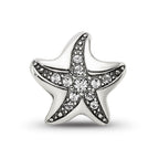 Sterling Silver Reflections Crystal Starfish Bead