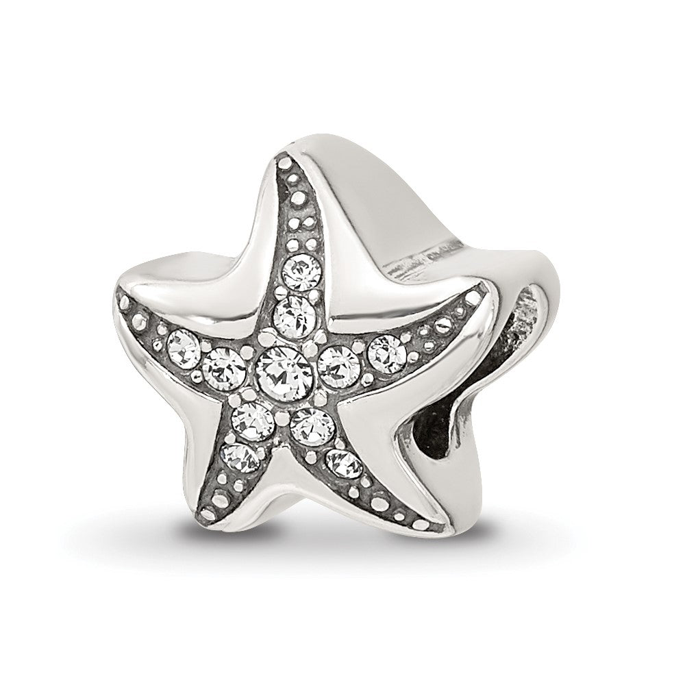 Sterling Silver Reflections Crystal Starfish Bead