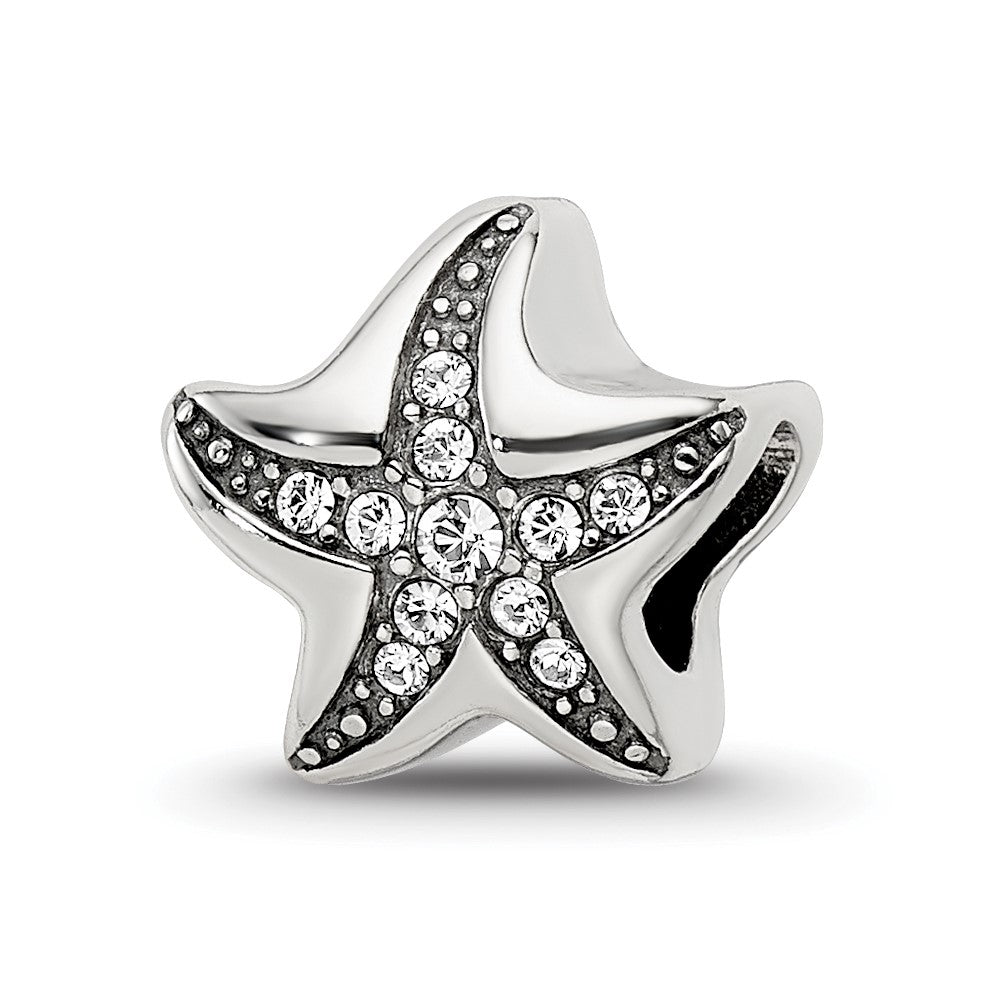 Sterling Silver Reflections Crystal Starfish Bead