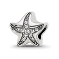 Sterling Silver Reflections Crystal Starfish Bead