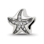 Sterling Silver Reflections Crystal Starfish Bead
