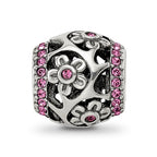 Sterling Silver Reflections Crystal Flowers Bead