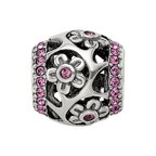 Sterling Silver Reflections Crystal Flowers Bead