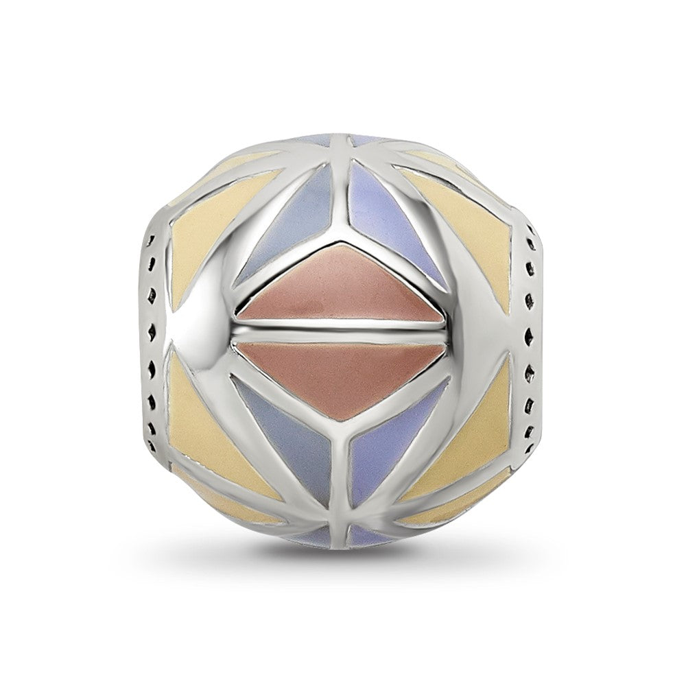Sterling Silver Reflections Brown,Yellow & Lavender Enameled, Silver IP-P