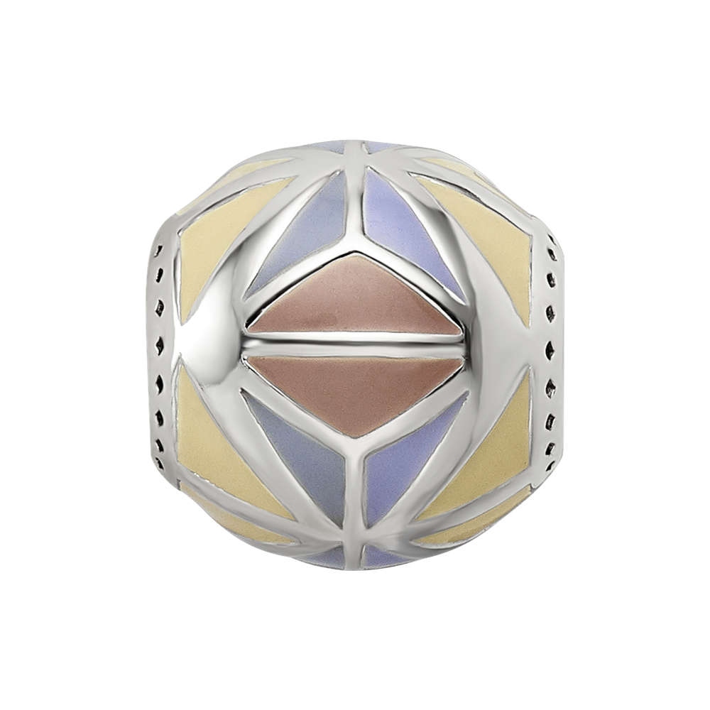 Sterling Silver Reflections Brown,Yellow & Lavender Enameled, Silver IP-P