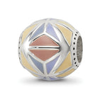 Sterling Silver Reflections Brown,Yellow & Lavender Enameled, Silver IP-P