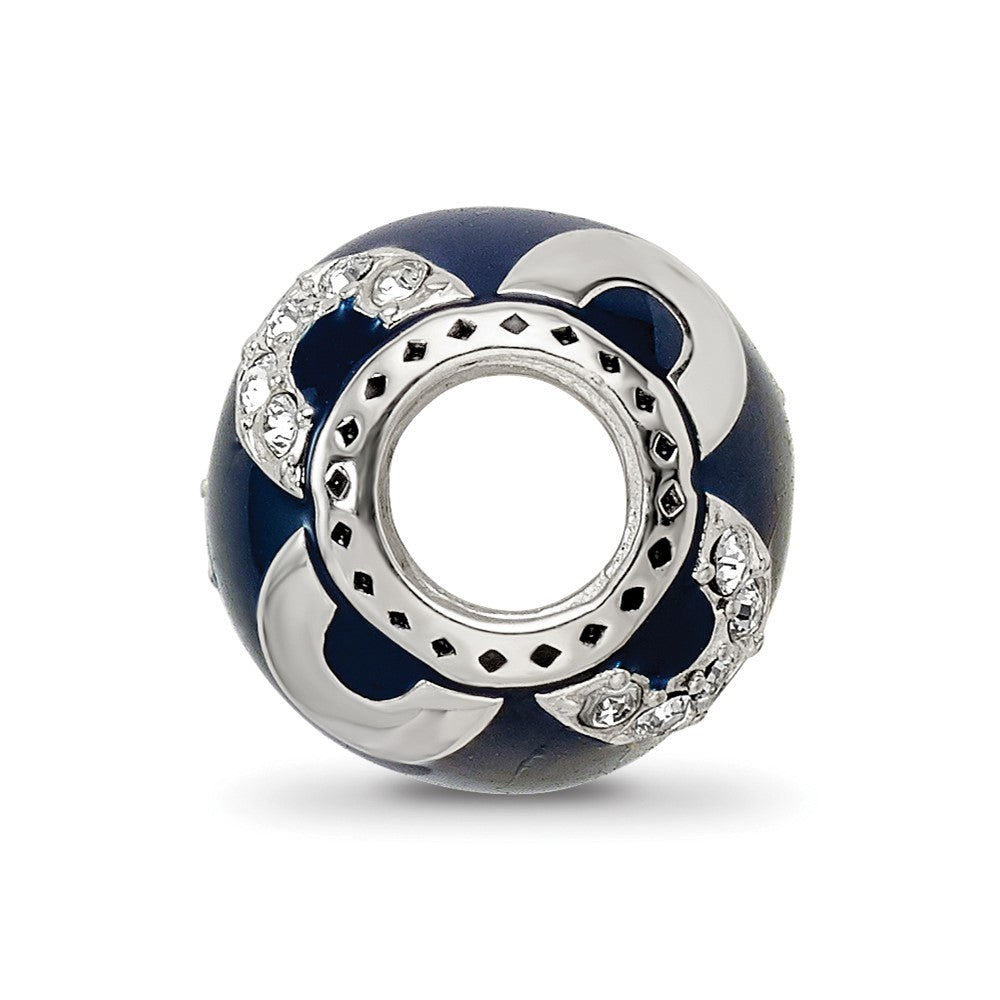 Sterling Silver Reflections Navy Enameled, Crystal & Silver IP-